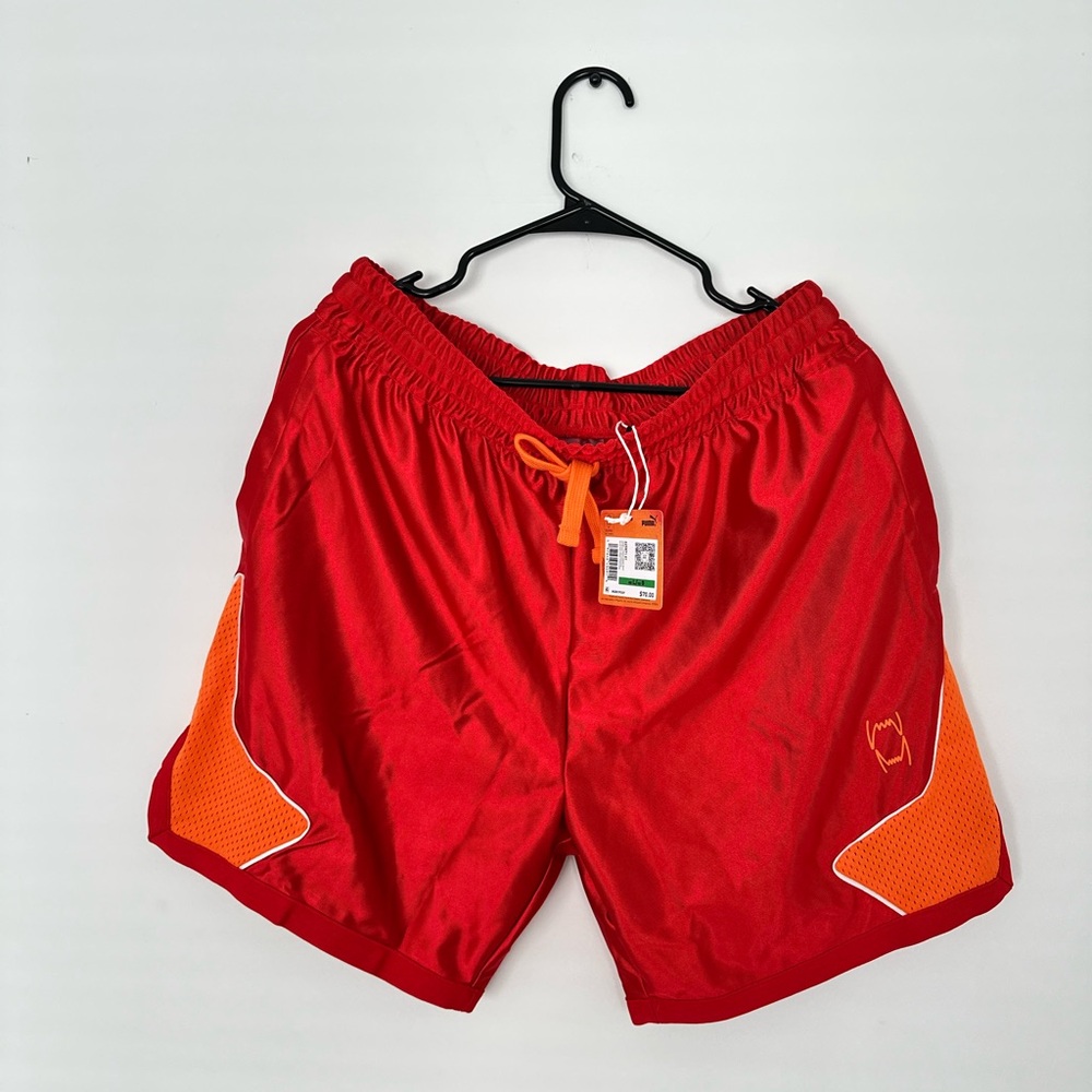 NWT Puma Athletic Red and Orange Basketball Shorts - Picture 5 of 10